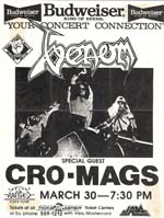 venom black metal USA tour 1986