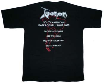 venom tour shirt south america 2009