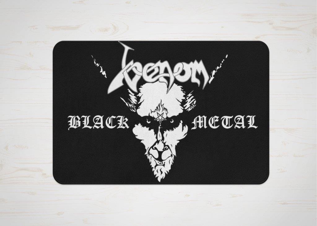 venom black metal collection doormat