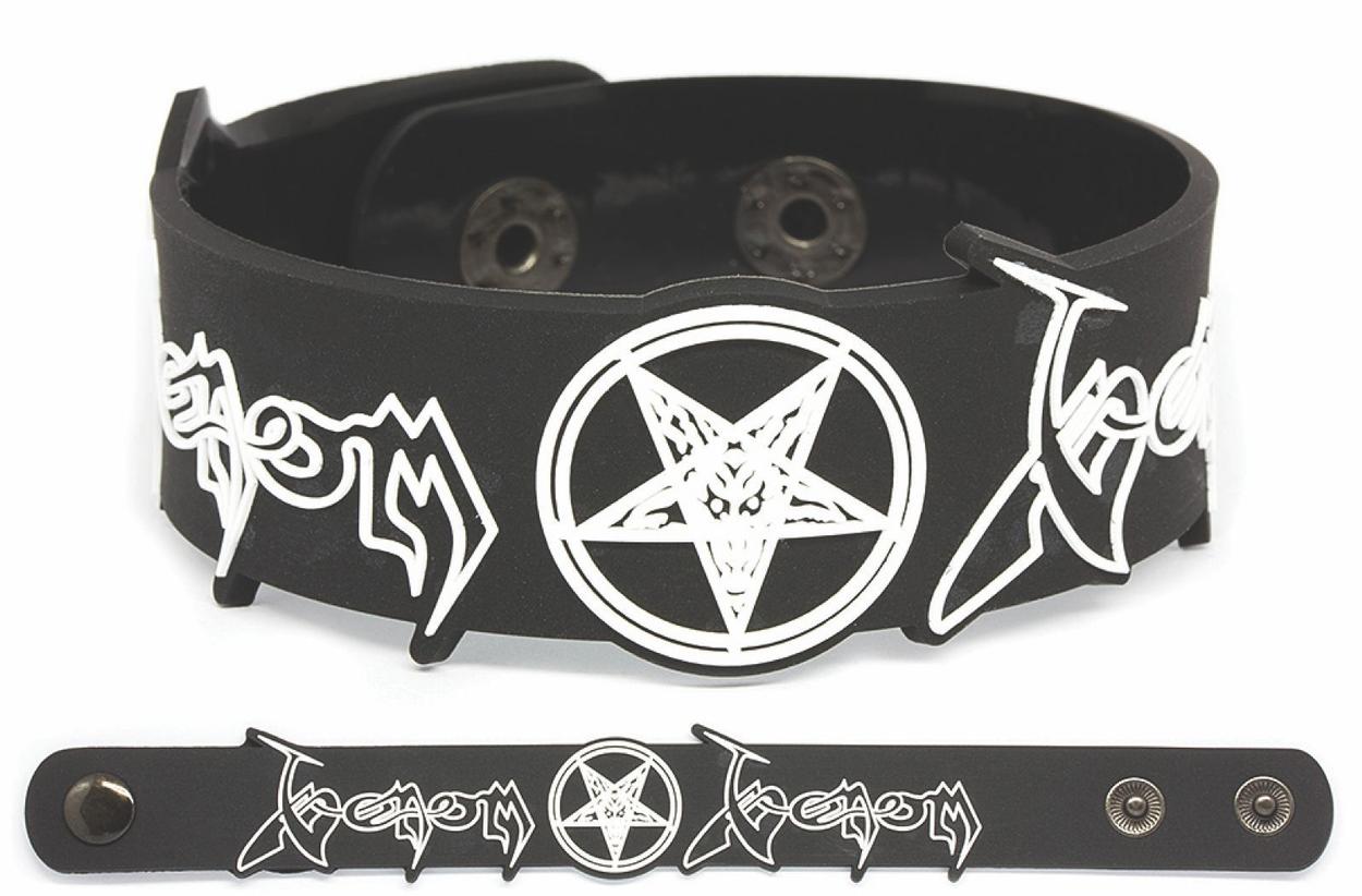 venom black metal rubber bracelet wristband