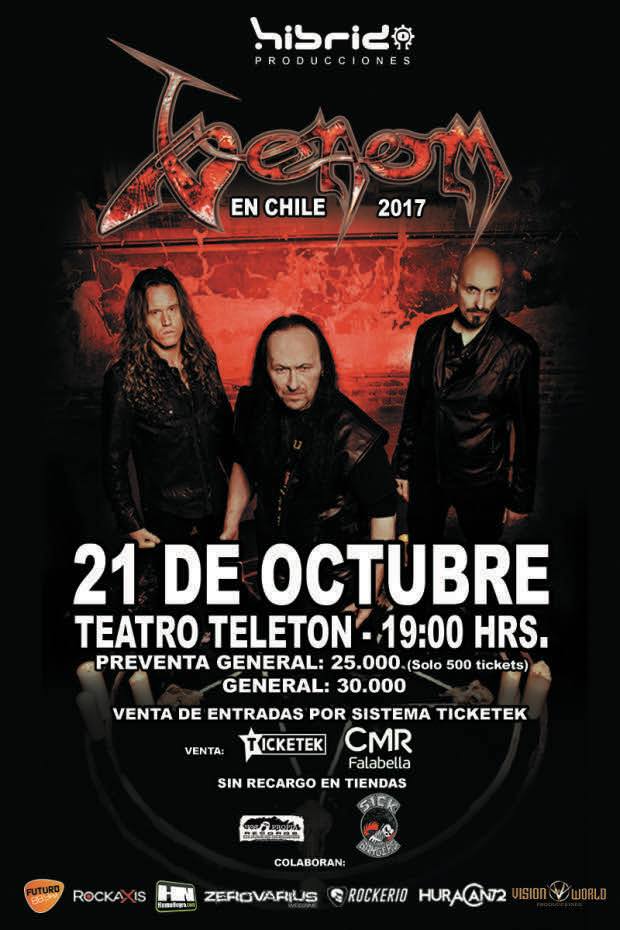 Venom South America Tour 2017 Peru Brazil Chile Argentina