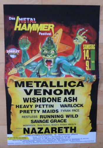Venom meets Metallica Loreley festival 1985 bootleg metal hammer exorcism begins vinyl