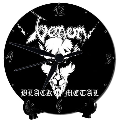 venom black metal collection table clock