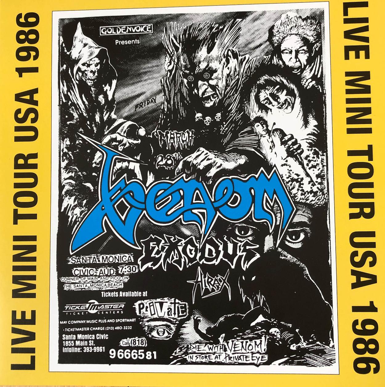 Venom vinyl collection black metal bootlegs santa monica 1986