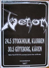 venom 2007 tour poster
